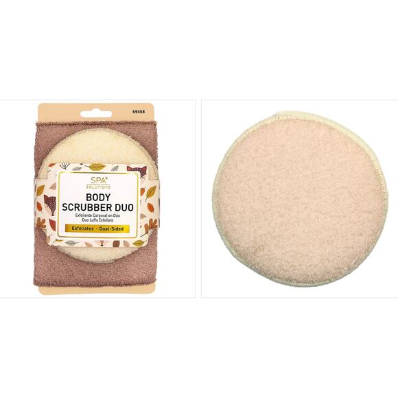 K-Care: Cala Spa Solutions Body Scrubber Duo*brown*2 shower scrubbers*Exfoliate - Picture 1 of 1